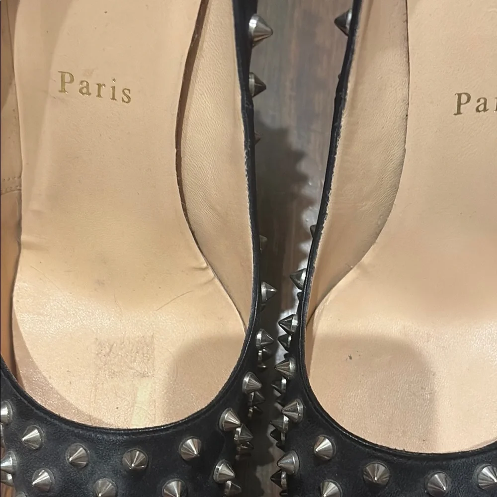 Christian Louboutin Black Stiletto Heels with Studded Design - Picture 3 of 4